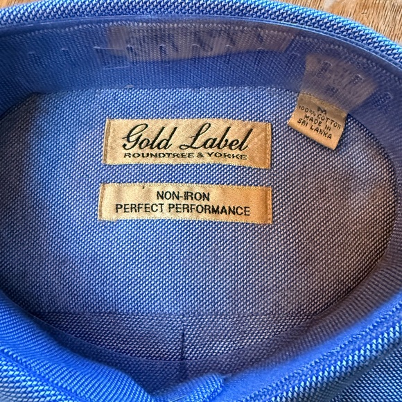 Roundtree & Yorke Gold Label Blue Dress Shirt - Picture 2 of 5